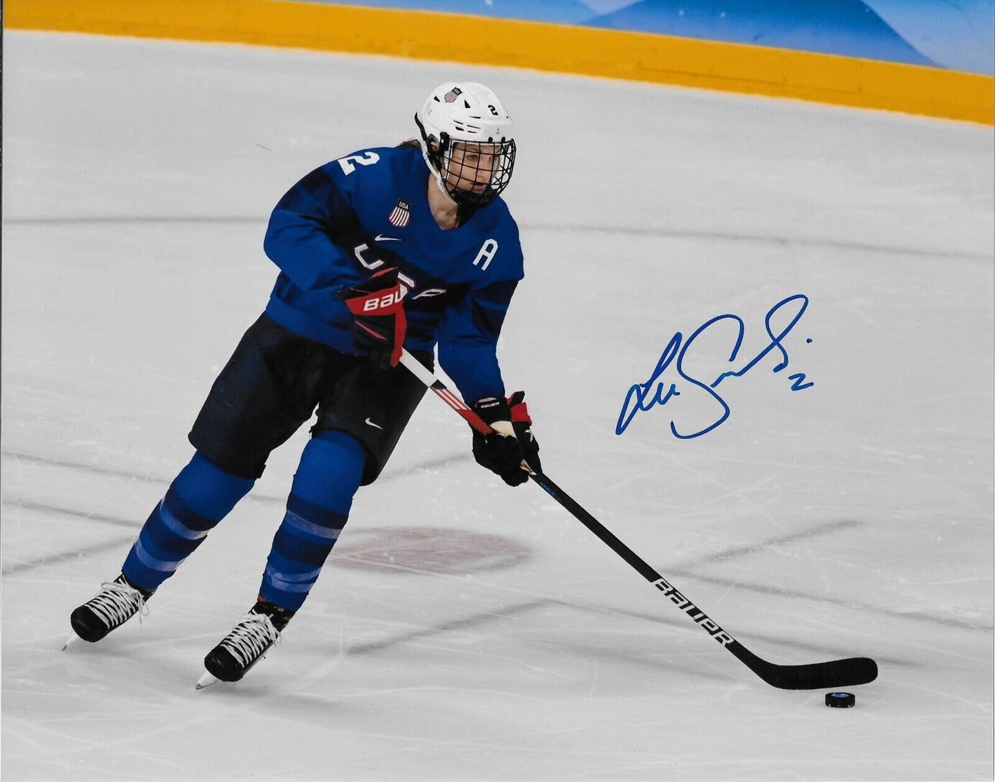 Signed Lee Stecklein Team USA Womens Hockey Olympics 8x10 Photo #2 Original