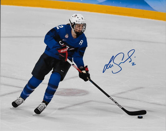 Signed Lee Stecklein Team USA Womens Hockey Olympics 8x10 Photo #2 Original
