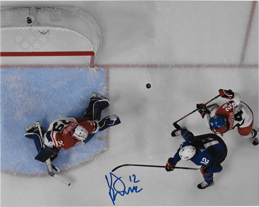 Signed Kelly Pannek Team USA Womens Hockey Olympics 8x10 Photo #3 Original