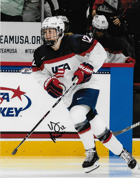 Photo originale signée Kelly Pannek de l'équipe américaine de hockey féminin aux Jeux olympiques 8x10 #1