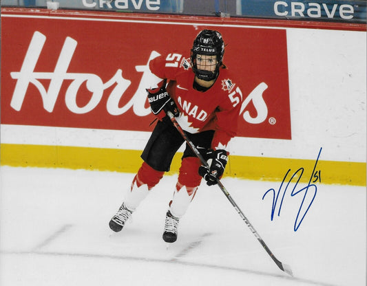 Signed Victoria Bach Team Canada Womens Hockey Olympics 8x10 Photo #9 Original