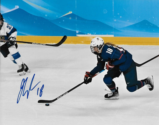 Signed Jesse Compher PWHL Toronto Womens Team USA Hockey  8x10 Photo #3 Original