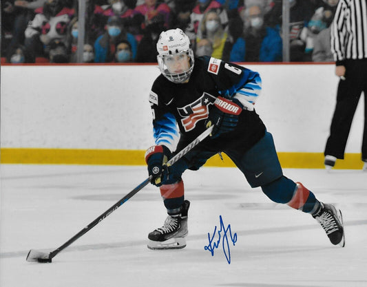 Signed Kali Flanagan PWHL Toronto Womens Team USA Hockey  8x10 Photo #1 Original