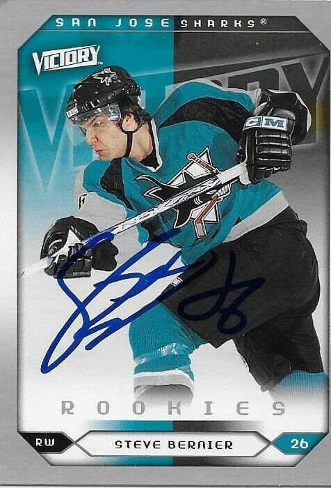 Signed Steve Bernier San Jose Sharks UD 2005/06 Rookie Card Original