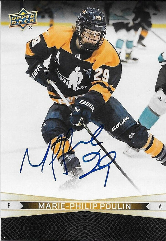 Carte Tim Hortons Upper Deck 2023/24 signée Marie Philip Poulin #93 Original