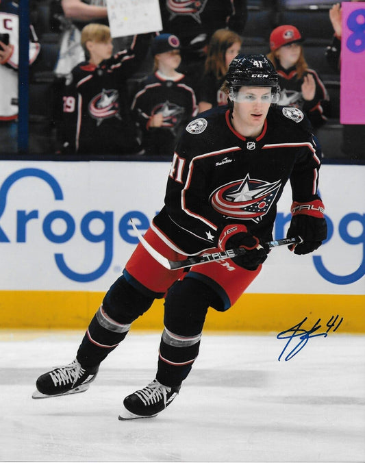 Signed Hunter Mckown Columbus Blue Jackets Autographed 8x10 Photo #1 Original