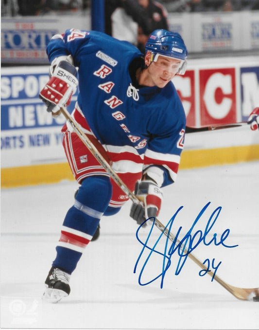 Signed Sylvain Lefebvre New York Rangers Autographed 8x10 Photo #1 Original