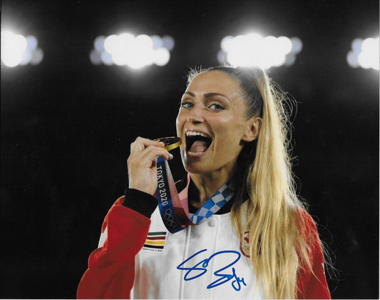 Signed Shelina Zadorsky Team Canada Soccer Gold 2020 Tokyo Olympics 8x10 Photo 2