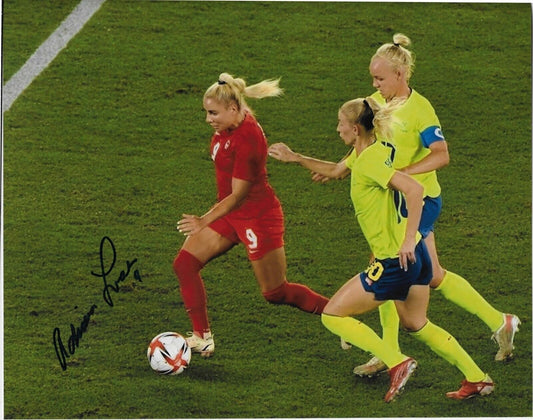 Signed Adriana Leon Team Canada Soccer Gold 2020 Tokyo Olympics 8x10 Photo #1