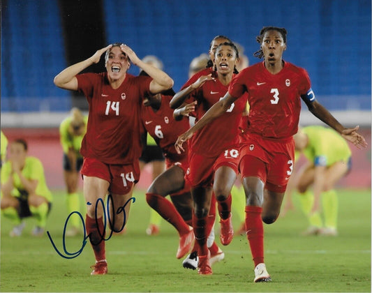Signed Vanessa Gilles Team Canada Soccer Gold 2020 Tokyo Olympics 8x10 Photo #2
