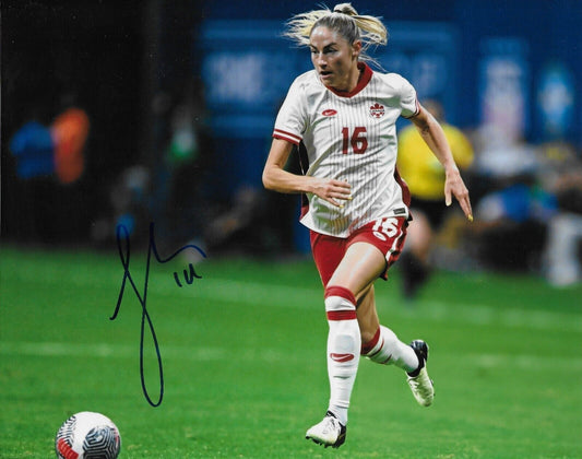 Signed Janine Beckie Team Canada Womens Soccer Autographed 8x10 Photo 7 Original