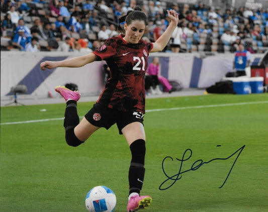 Signed Clarissa Larisey Team Canada Womens Soccer Autographed 8x10 Photo #1