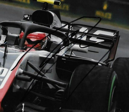 Photo 8x10 signée Kevin Magnussen Formule 1 Haas Racing #4 2018 Original