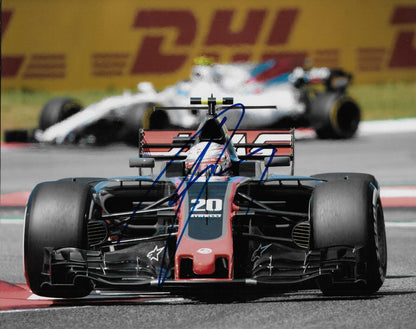 Photo 8x10 signée Kevin Magnussen Formule 1 Haas Racing #10 2018 Original