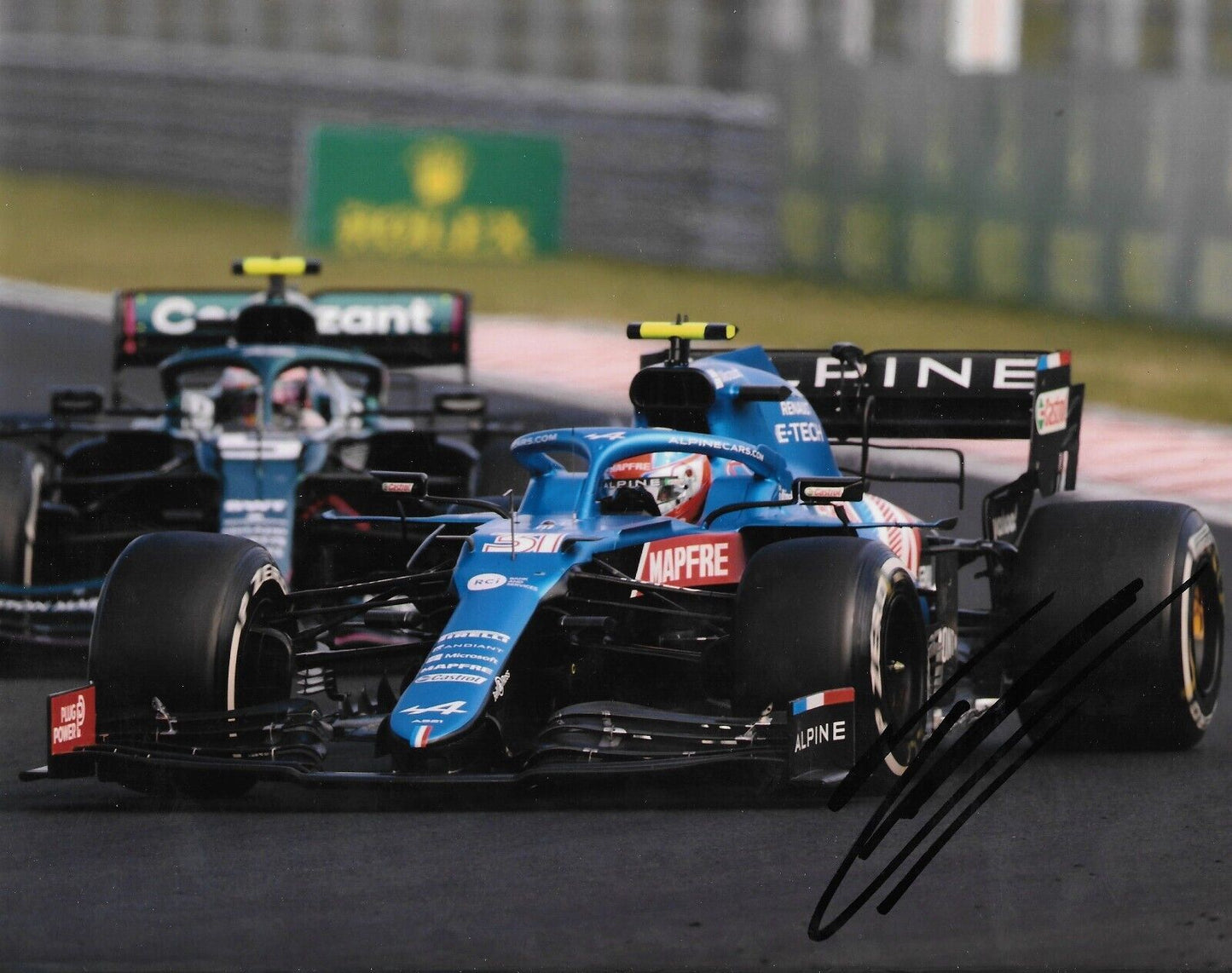 Photo 8x10 signée Esteban Ocon Formule 1 Alpine Racing #7 2022 Original