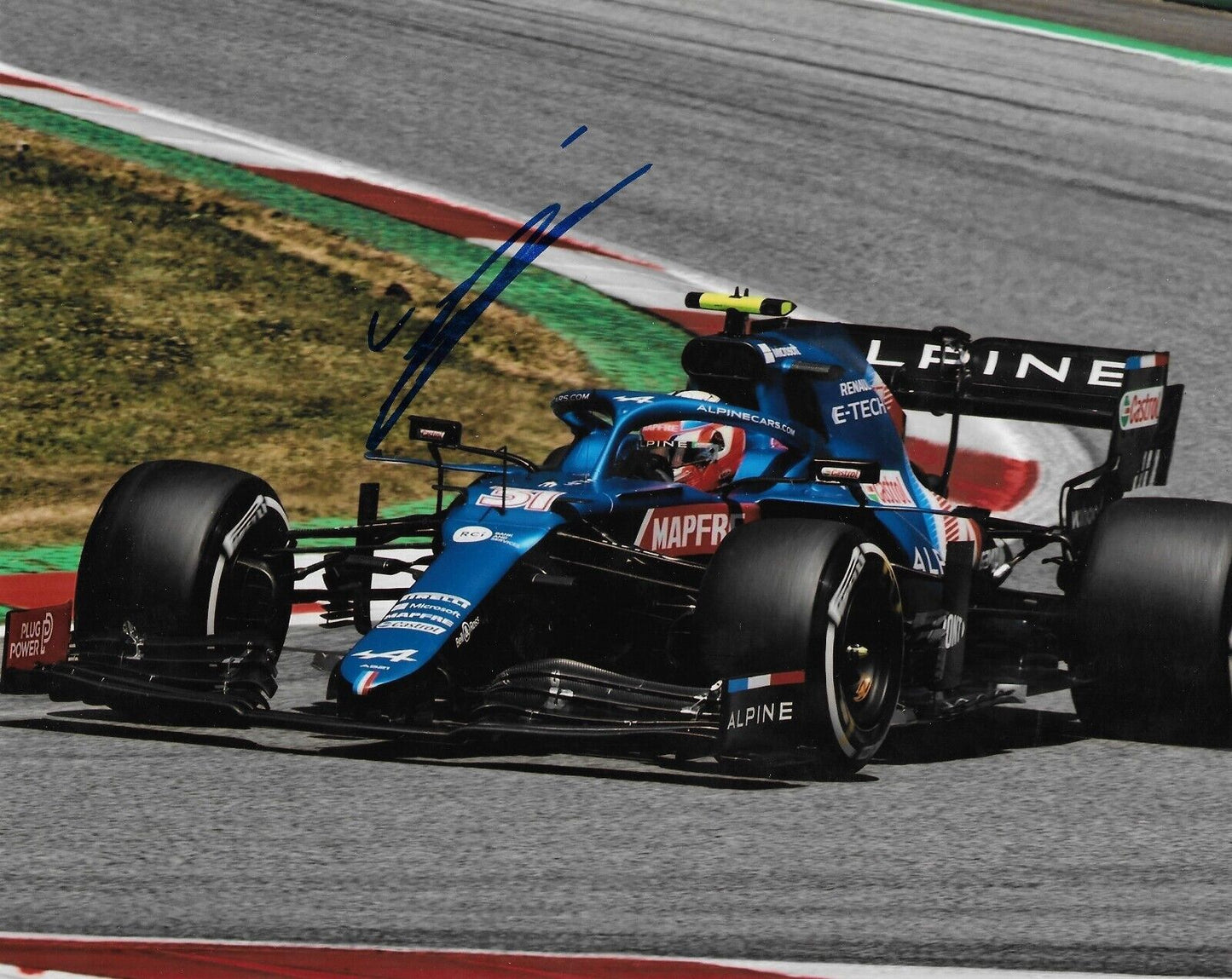 Photo 8x10 signée Esteban Ocon Formule 1 Alpine Racing #14 2022 Original