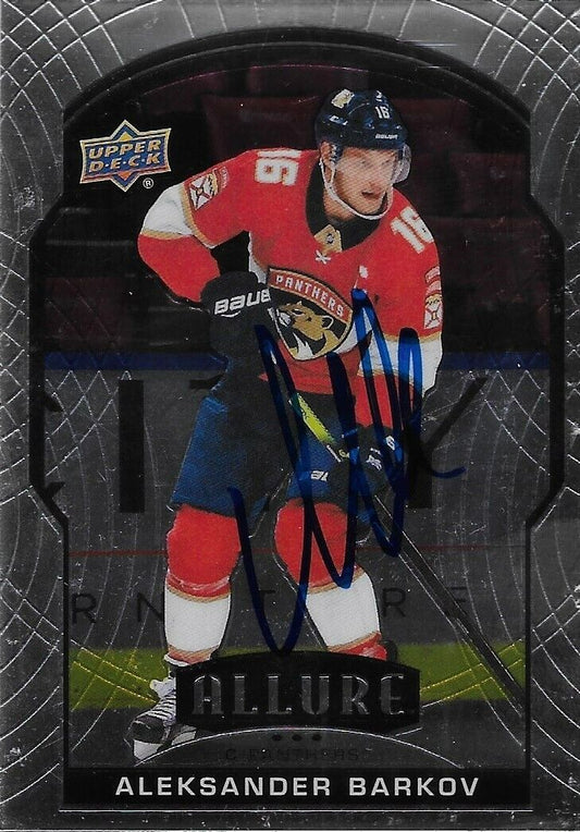 Signed Aleksander Barkov 2020/21 UD Allure Florida Panthers Card #4 Original