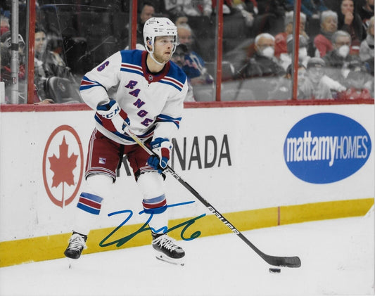 Signed Zac Jones New York Rangers Autographed 8x10 Photo #2 Original