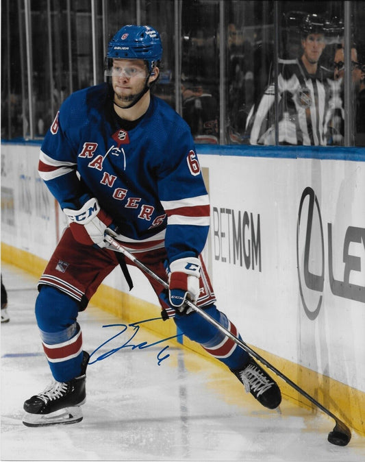 Signed Zac Jones New York Rangers Autographed 8x10 Photo #1 Original