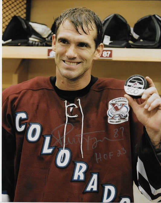 Signed Pierre Turgeon Colorado Avalanche 8x10 Photo #14 Inscribed with HOF 23
