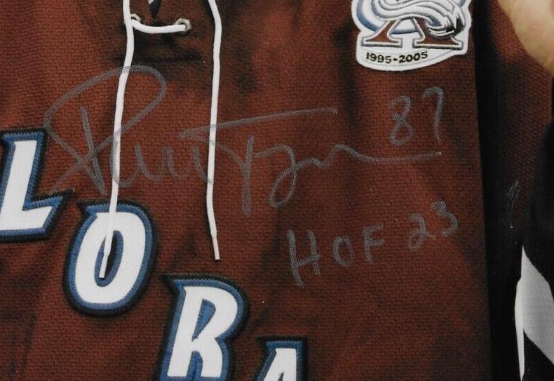Signed Pierre Turgeon Colorado Avalanche 8x10 Photo #14 Inscribed with HOF 23