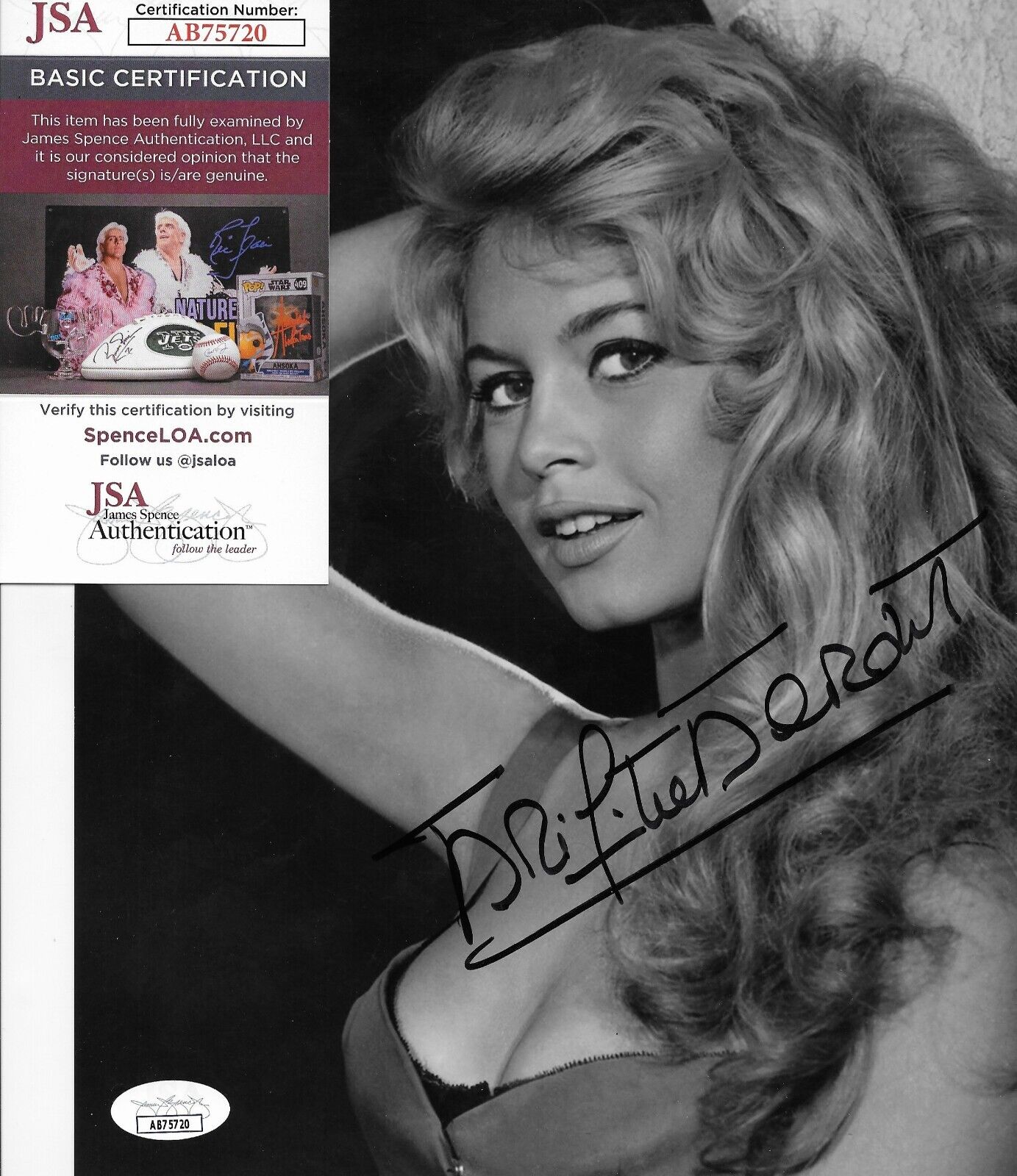 Photo originale autographiée 8x10 signée Brigitte Bardot n°2 avec authentification JSA