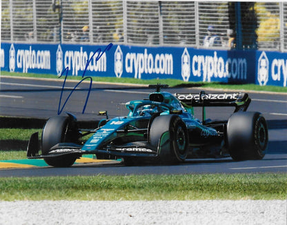 Photo originale signée Lance Stroll Aston Martin Cognizant Formula 1 8x10 #5