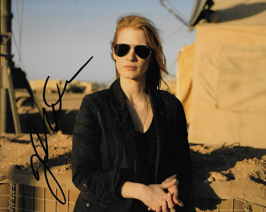 Photo 8x10 signée par Jessica Chastain Zero Dark Thirty #3 originale