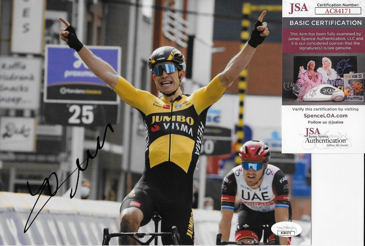 Autographed Cycling Wout Van Aert Jumbo Visma 8x10 Photo #1 Original with JSA