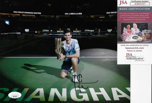 Photo 8x10 originale signée Hubert Hurkacz ATP Tennis #4 avec authentification JSA