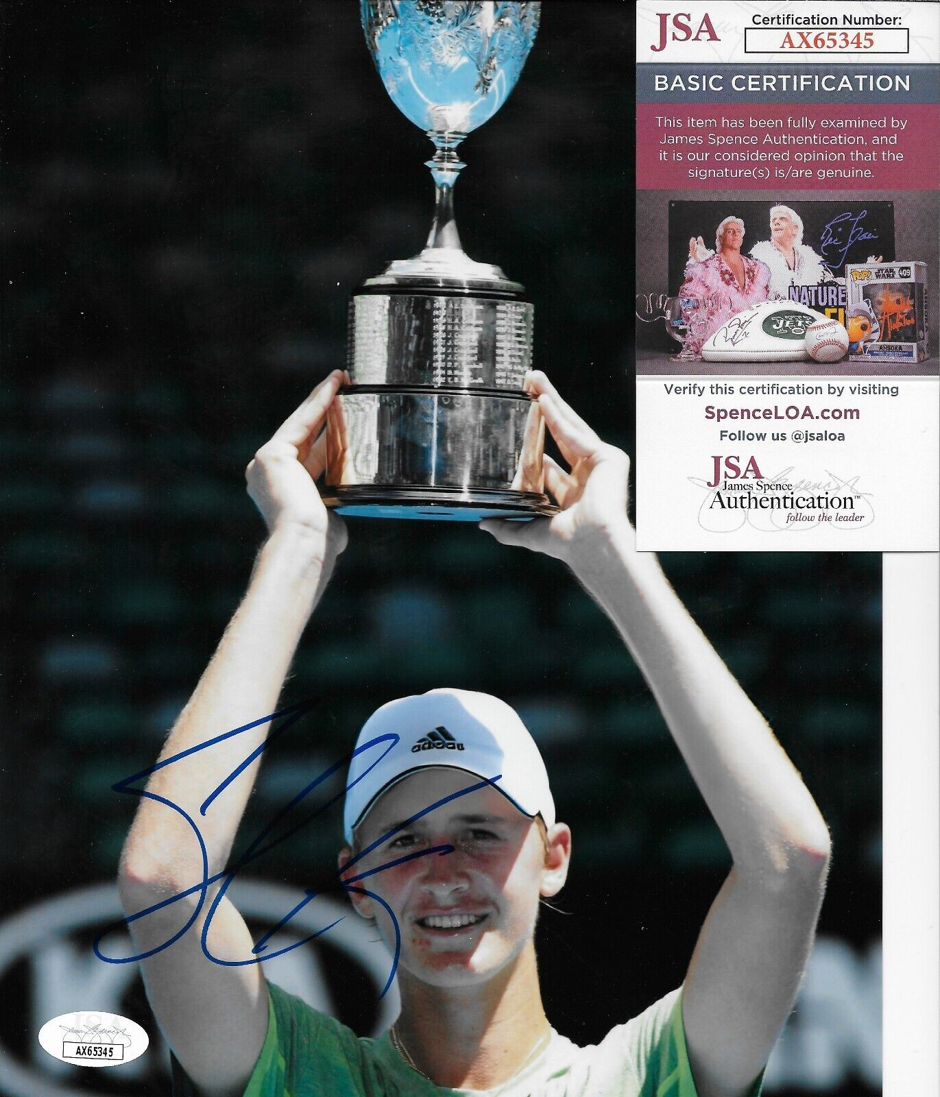 Photo 8x10 originale signée de Sebastian Korda ATP Tennis #1 avec authentification JSA