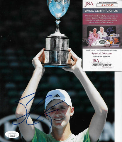 Photo 8x10 originale signée de Sebastian Korda ATP Tennis #1 avec authentification JSA