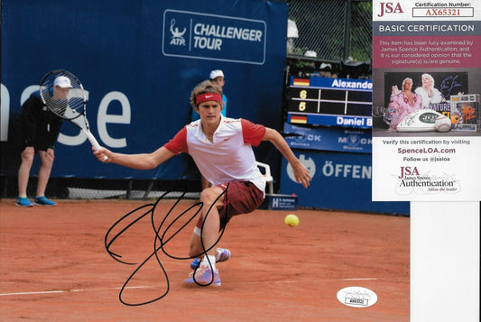 Photo 8x10 originale signée Alexander Zverev ATP Tennis #2 avec authentification JSA