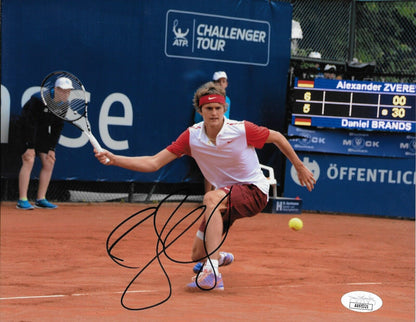 Photo 8x10 originale signée Alexander Zverev ATP Tennis #2 avec authentification JSA