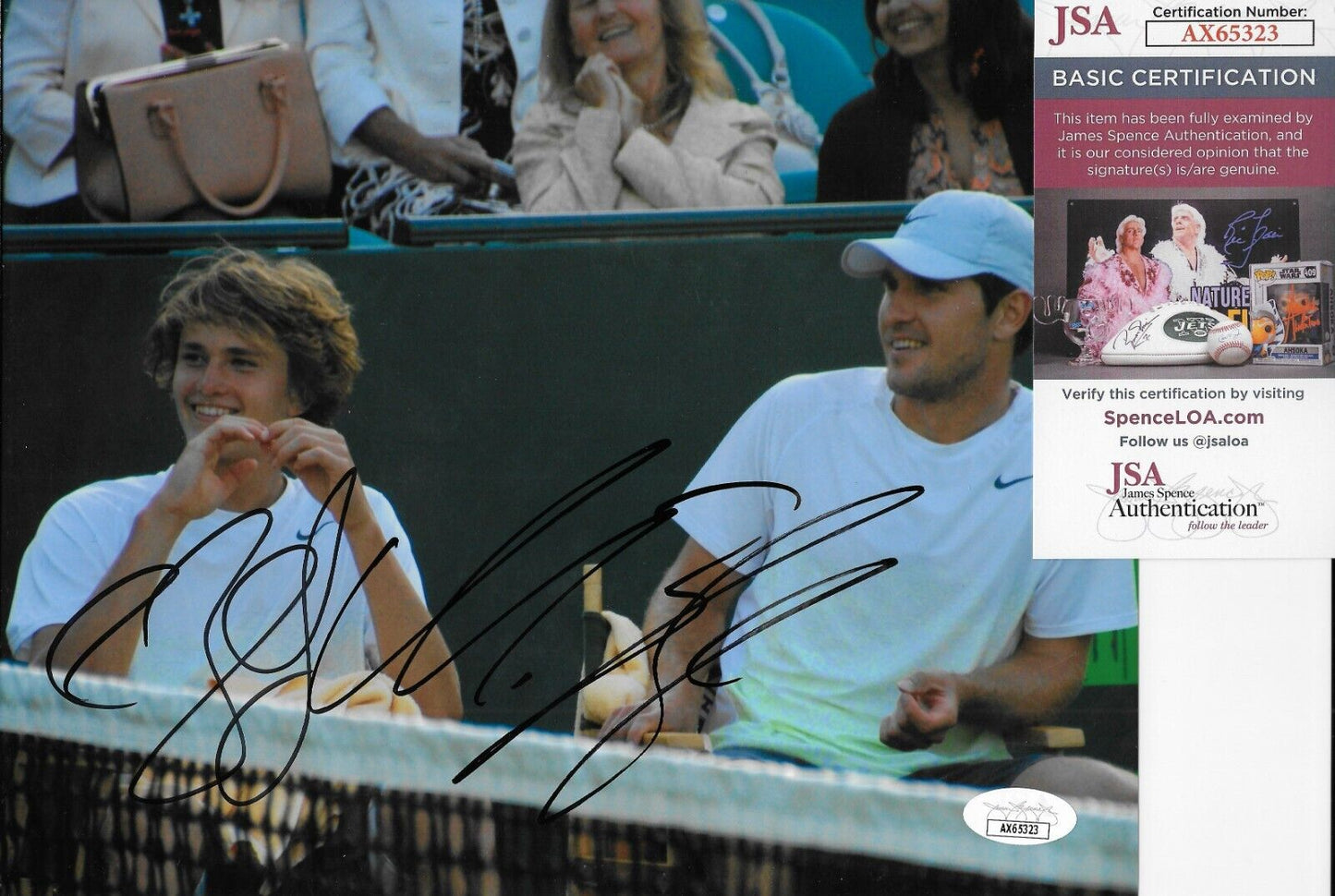 Photo 8x10 signée Mischa et Alexander Zverev ATP Tennis 4 avec authentification JSA