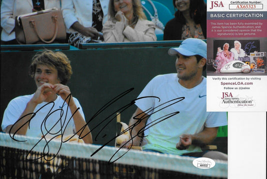 Photo 8x10 signée Mischa et Alexander Zverev ATP Tennis 4 avec authentification JSA