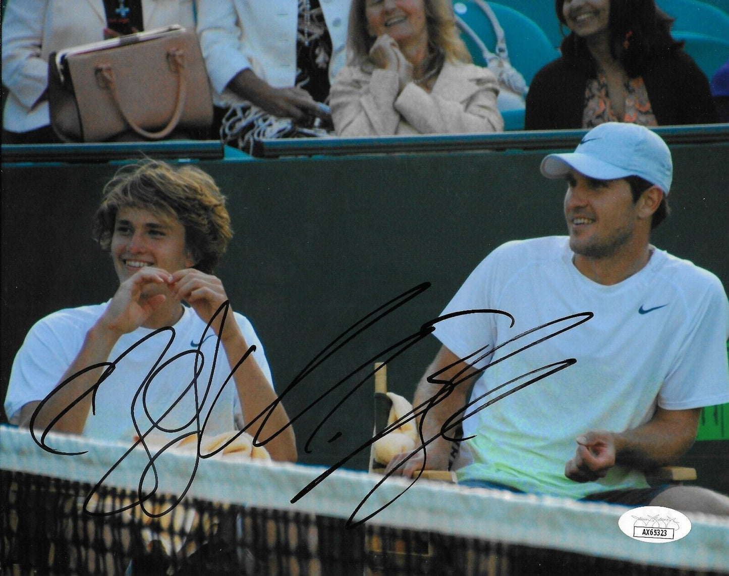 Photo 8x10 signée Mischa et Alexander Zverev ATP Tennis 4 avec authentification JSA