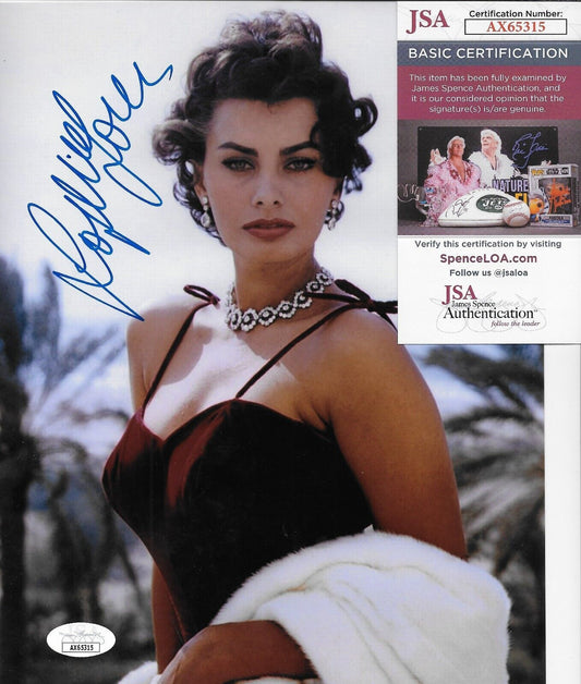 Signed Sophia Loren Autographed Original 8x10 Photo #1 with JSA Authentication