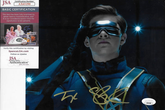Signed Tye Sheridan Cyclops X-Men Autographed 8x10 Photo #1 w JSA Authentication