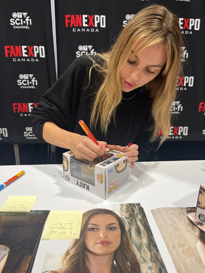Signed Michelle Mylett autographed Katy Letterkenny Funko Pop JSA Cert Proof 2