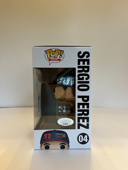 Funko Pop JSA Cert de Formule 1 Red Bull autographié par Sergio Perez
