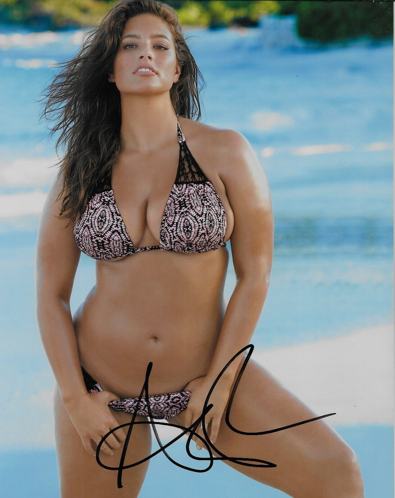 Signed Ashley Graham Model Sports Illustrated Swimsuit 8x10 Photo #3 Original