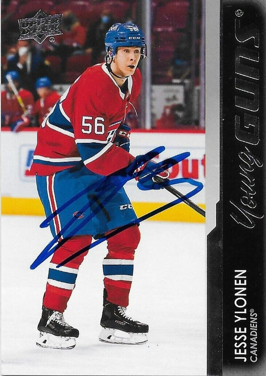 Carte de recrue signée Jesse Ylonen 2021-22 UD Young Guns des Canadiens de Montréal