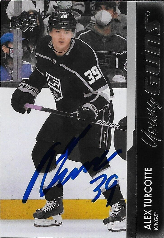 Carte de recrue signée Alex Turcotte 2021-22 UD Young Guns Los Angeles Kings