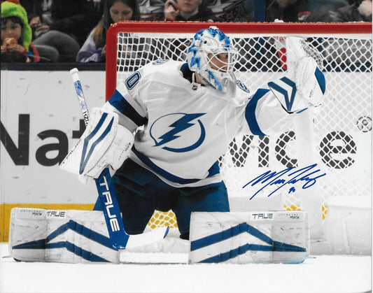 Photo 8x10 autographiée par Matt Tomkins du Lightning de Tampa Bay #1 originale