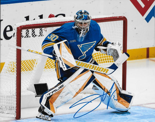 Photo autographiée 8x10 signée Joel Hofer des Blues de St. Louis #4