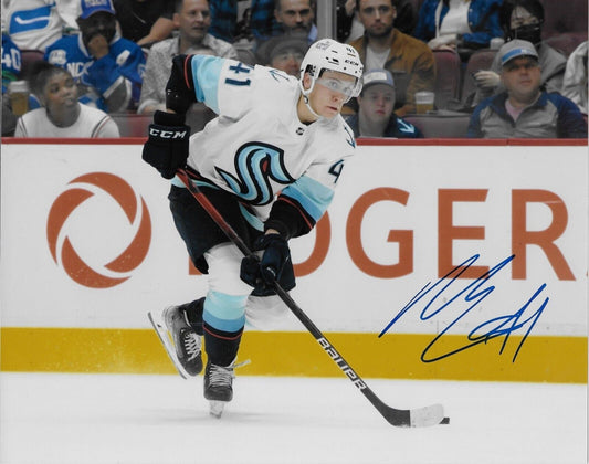 Signed Ryker Evans Seattle Kraken Autographed 8x10 Photo #1 Original