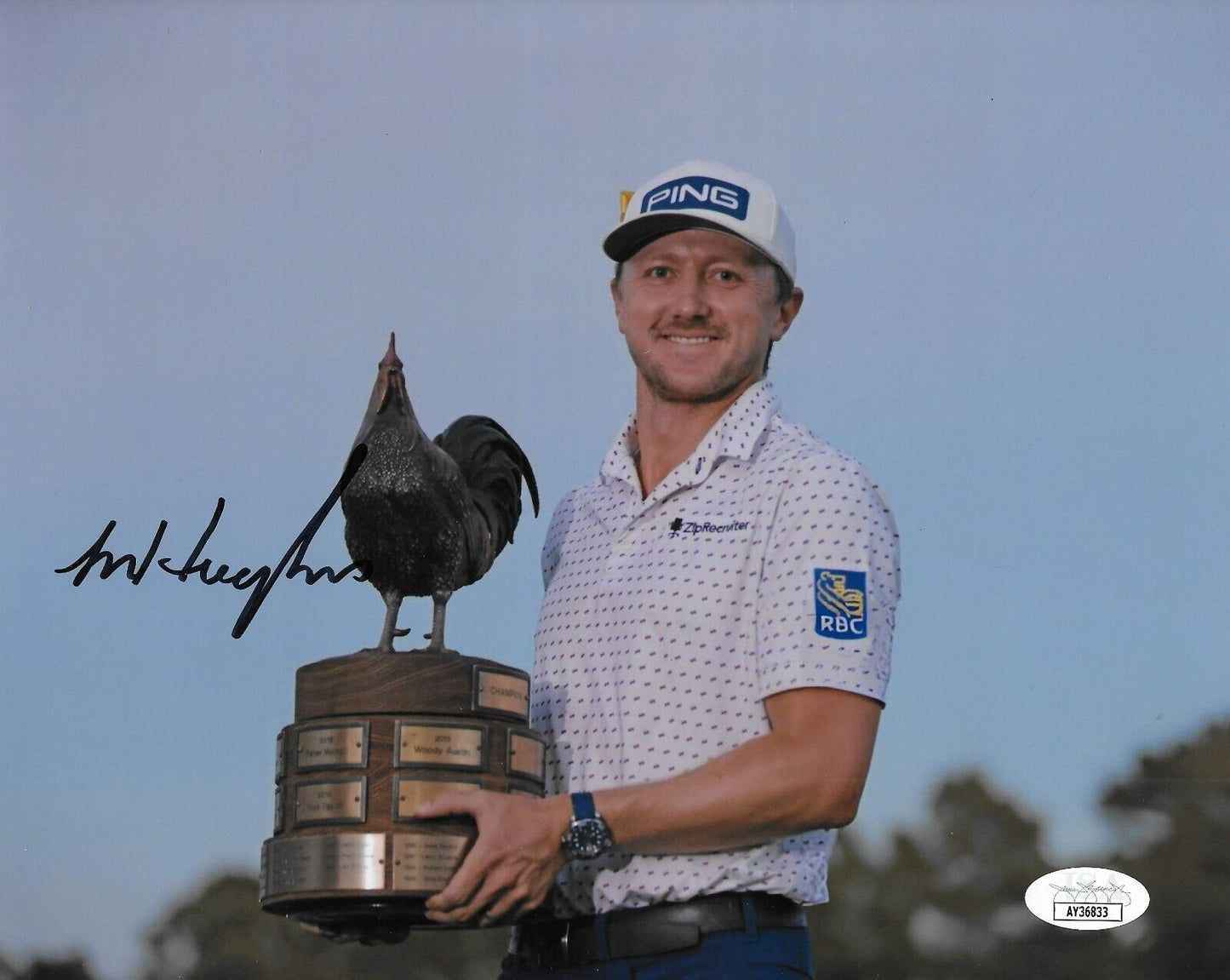 Photo autographiée 8x10 de Mackenzie Hughes PGA Golf n°1 avec authentification JSA