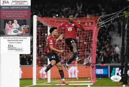 Signed Jonathan David FC Lille Soccer 8x10 Photo #3 with JSA Authentication