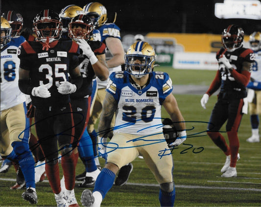 Signed Brady Oliveira Winnipeg Blue Bombers Autographed 8x10 Photo #1 Original